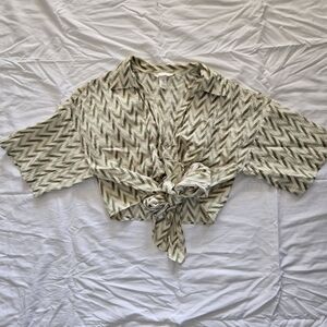 Chevron Patterned Wrap Top